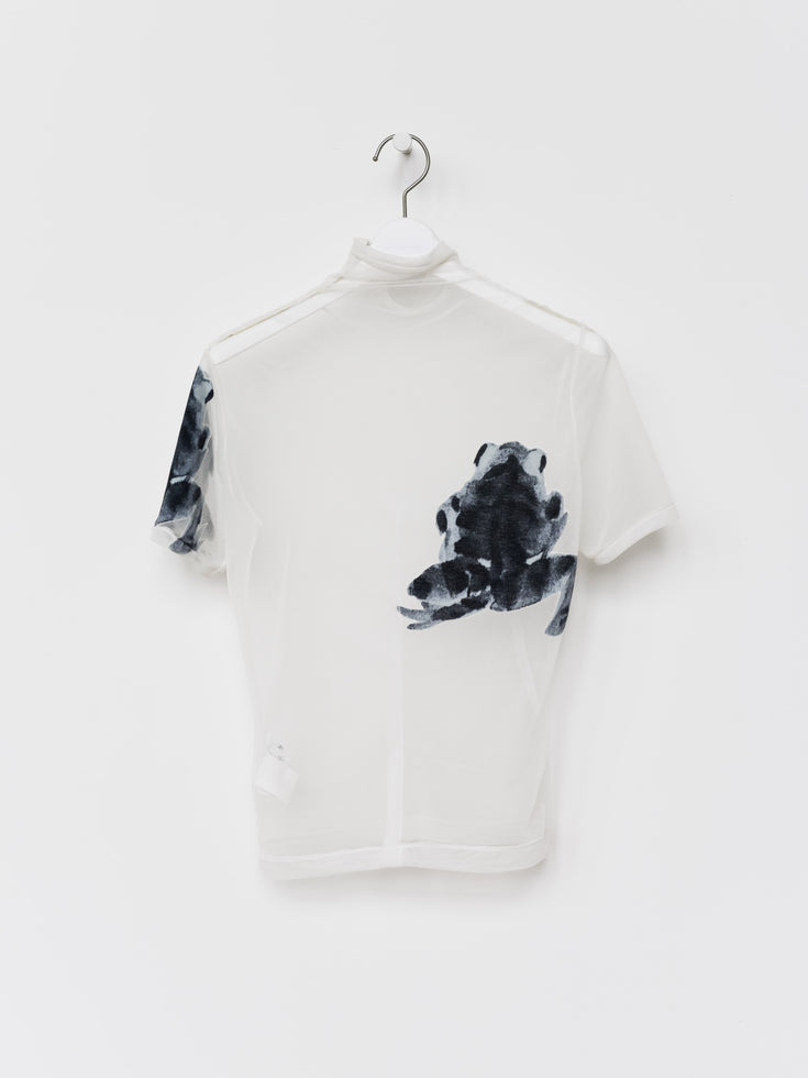 Yohji Yamamoto SS03 Sheer Frog Watercolor Mock Neck Top