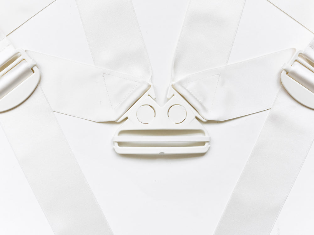Helmut Lang AW03 Safety Cage Parachute Harness Silk Facsimile Cream