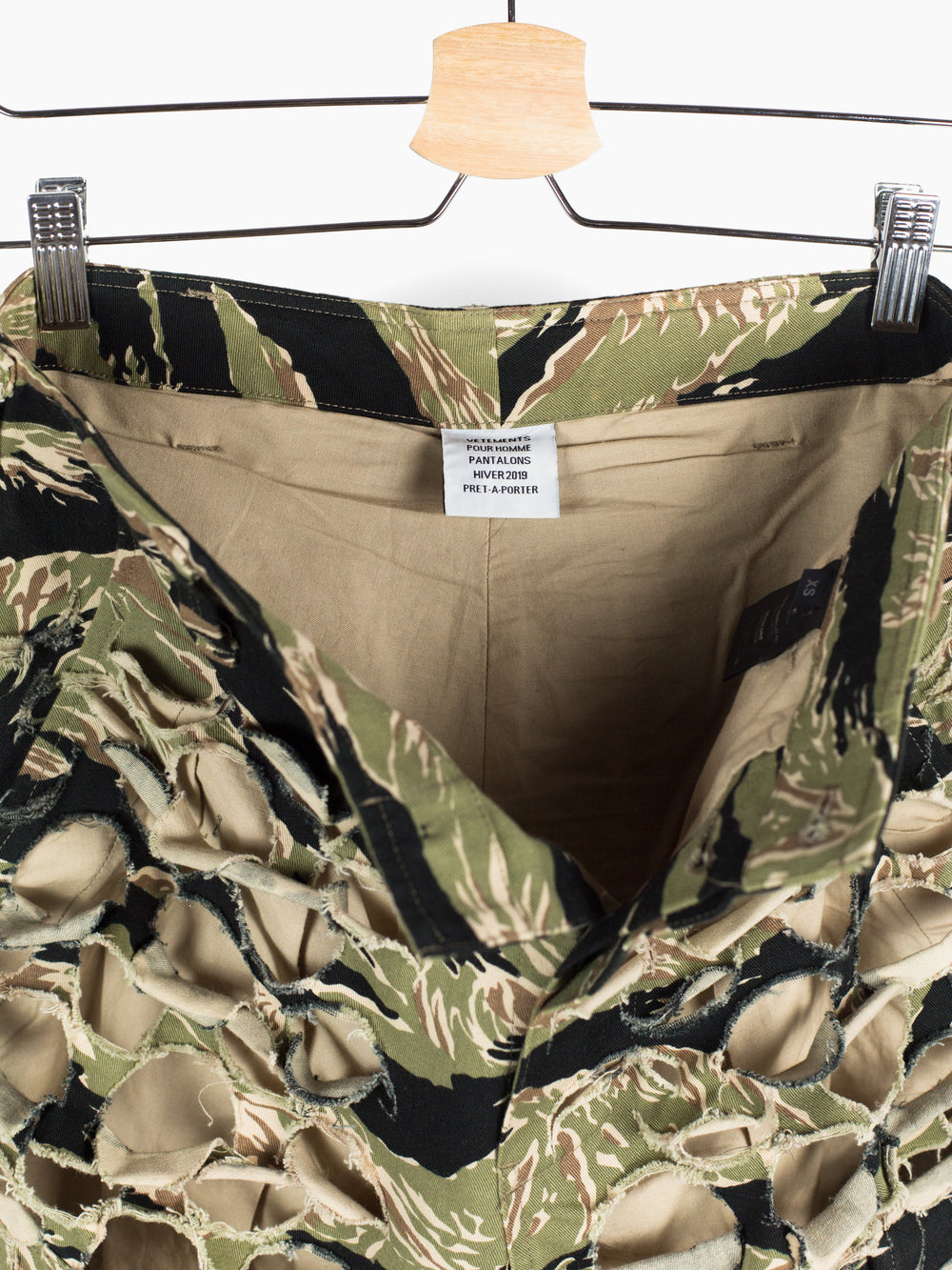 Vetements AW18 Laser Cut Tiger Camo Cargos