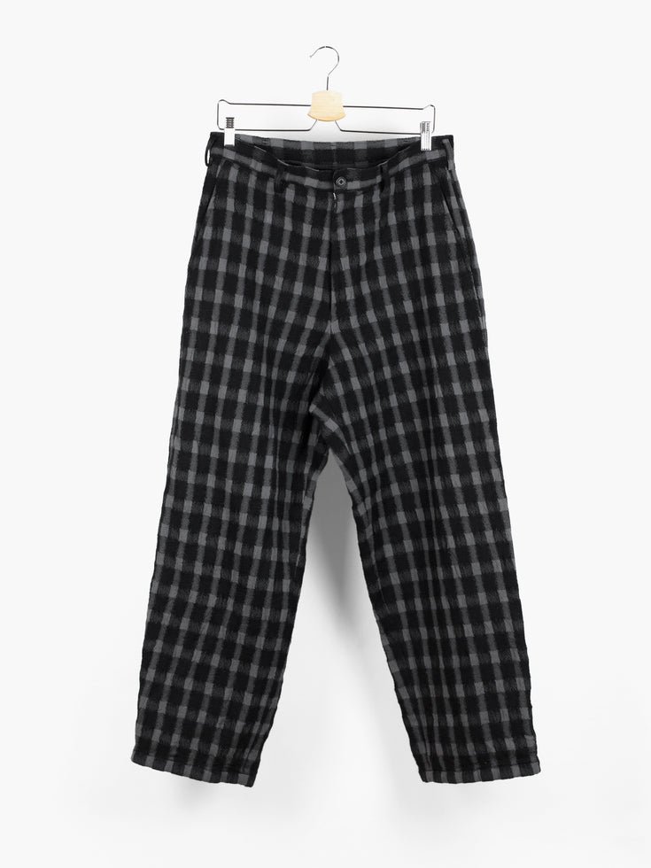 Yohji Yamamoto Y's For Men Wool Check Wide Pants