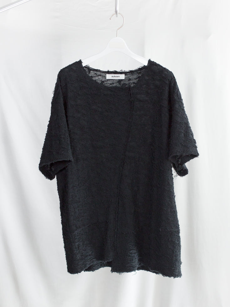 Sulvam SS26 Broken Asymmetrical T-Shirt