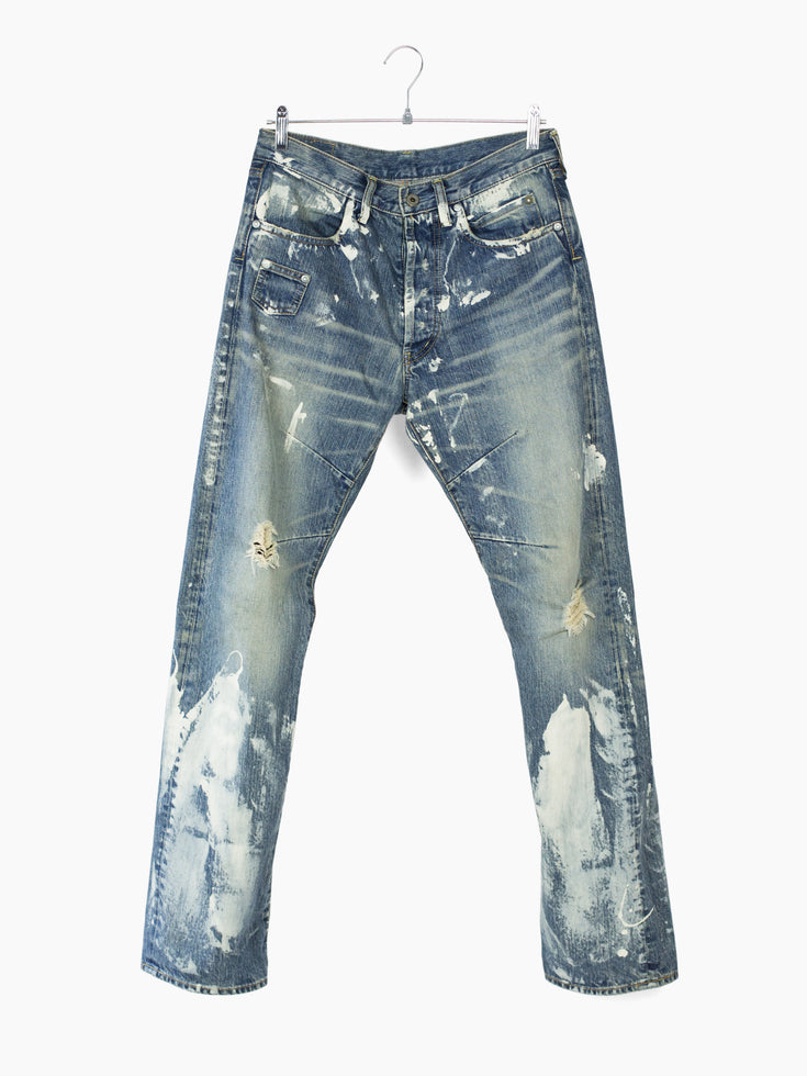 Shinichiro Arakawa 00s Distressed Painted Biker Jeans