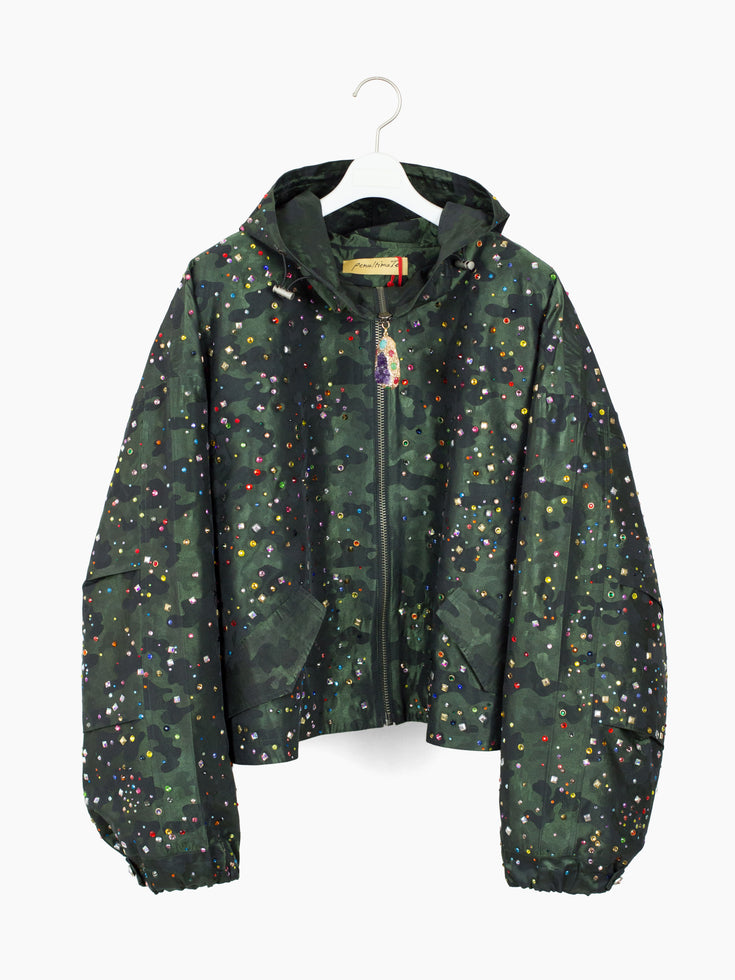 Penultimate SS25 Camo Rhinestone Parka
