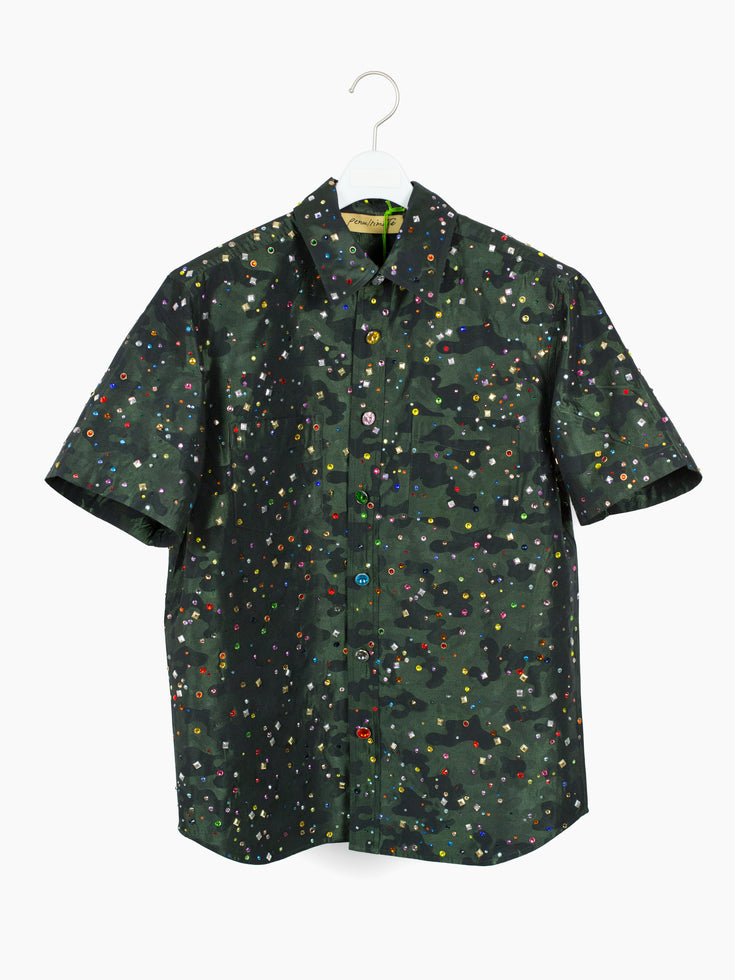 Penultimate SS25 Camo Rhinestone S/S Shirt