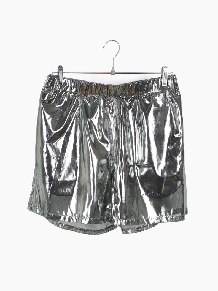 Penultimate SS25 Silver Foil Shorts