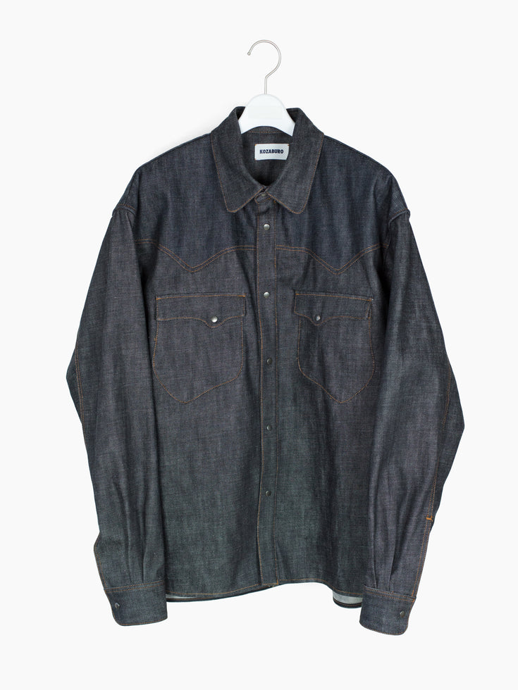 Kozaburo SS25 Raw Denim Western Shirt