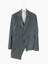Sulvam SS25 Slashed Stripe Over Jacket