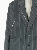 Sulvam SS25 Slashed Stripe Over Jacket