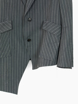 Sulvam SS25 Slashed Stripe Over Jacket