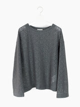 Kozaburo SS25 Crew Neck Long Sleeve Lace Top
