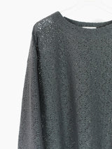 Kozaburo SS25 Crew Neck Long Sleeve Lace Top