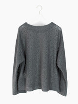 Kozaburo SS25 Crew Neck Long Sleeve Lace Top
