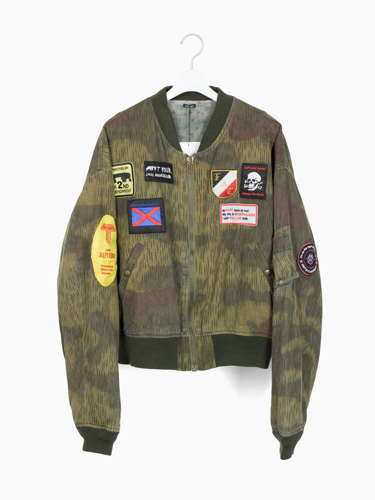 Les Six SS25 Patched Camo Bomber