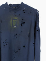 Les Six SS25 70 Degree Destroyed Asymmetrical LS Tee