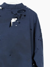 Les Six SS25 70 Degree Destroyed Asymmetrical LS Tee