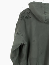 Les Six SS25 Destroyed 70 Degree Asymmetrical Zip Hoodie