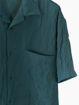 Kozaburo SS23 3D Embossed Snake Pattern Camp Collar Shirt