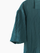 Kozaburo SS23 3D Embossed Snake Pattern Camp Collar Shirt