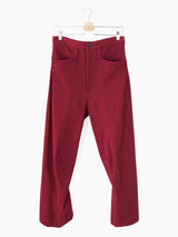 Kozaburo AW23 Burgundy Sashiko 3D Tailored Trousers