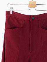 Kozaburo AW23 Burgundy Sashiko 3D Tailored Trousers