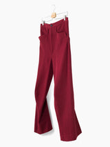 Kozaburo AW23 Burgundy Sashiko 3D Tailored Trousers