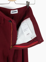 Kozaburo AW23 Burgundy Sashiko 3D Tailored Trousers