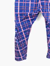 Sulvam AW23 Crushed Memory Poly Tartan Cargo Trousers