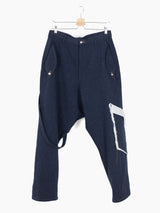 Sulvam AW23 Wool Tweed 'Denim' Carpenter Low Crotch Pants