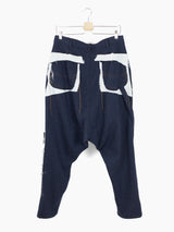 Sulvam AW23 Wool Tweed 'Denim' Carpenter Low Crotch Pants