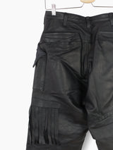 Sulvam AW23 Scarred Horse Leather Fringe Trousers