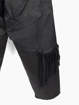 Sulvam AW23 Scarred Horse Leather Fringe Trousers