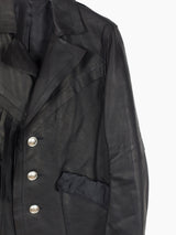 Sulvam AW23 Scarred Horse Leather Fringe Jacket