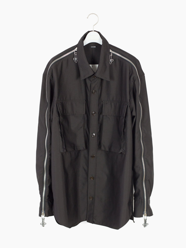 Les Six AW23 Zip Sleeve Shirt