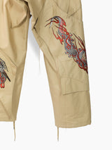 Sulvam SS24 Dragon Embroidery Cargos