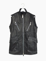 Sulvam SS24 Horse Leather Zip Vest