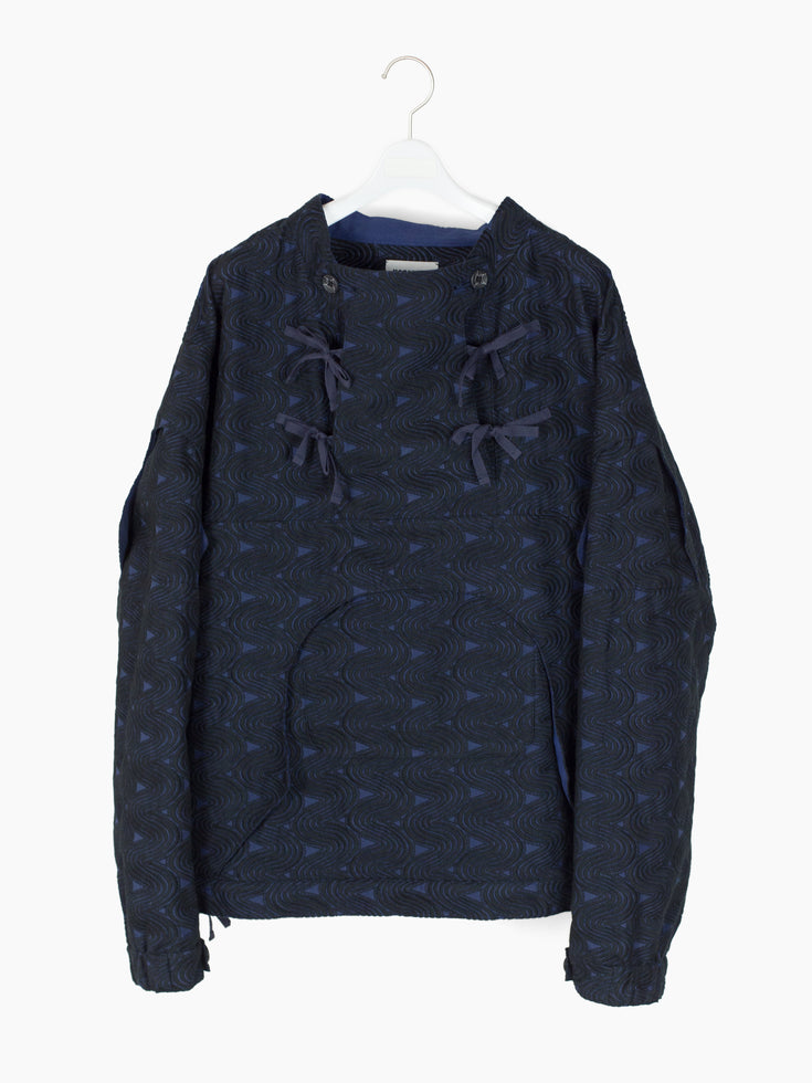 Kozaburo SS24 LSS Wave Embroidery Monk Anorak