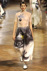 Yohji Yamamoto SS03 Sheer Frog Watercolor Mock Neck Top