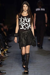 Ann Demeulemeester SS04 Kangaroo Leather Paneled Garter Skirt