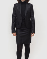 Helmut Lang SS05 Liquid Resin Coated Wool Suit & Skirt