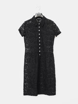 Helmut Lang SS96 Short Sleeve Floral Lace Dress