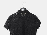 Helmut Lang SS96 Short Sleeve Floral Lace Dress