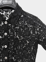 Helmut Lang SS96 Short Sleeve Floral Lace Shirt