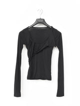 Helmut Lang AW04 Asymmetric Long Sleeve Wool Silk Top