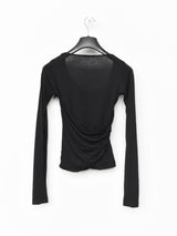 Helmut Lang AW04 Asymmetric Long Sleeve Wool Silk Top