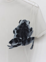 Yohji Yamamoto SS03 Sheer Frog Watercolor Mock Neck Top