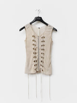 Helmut Lang SS01 Lace Up Corset Zip Tank