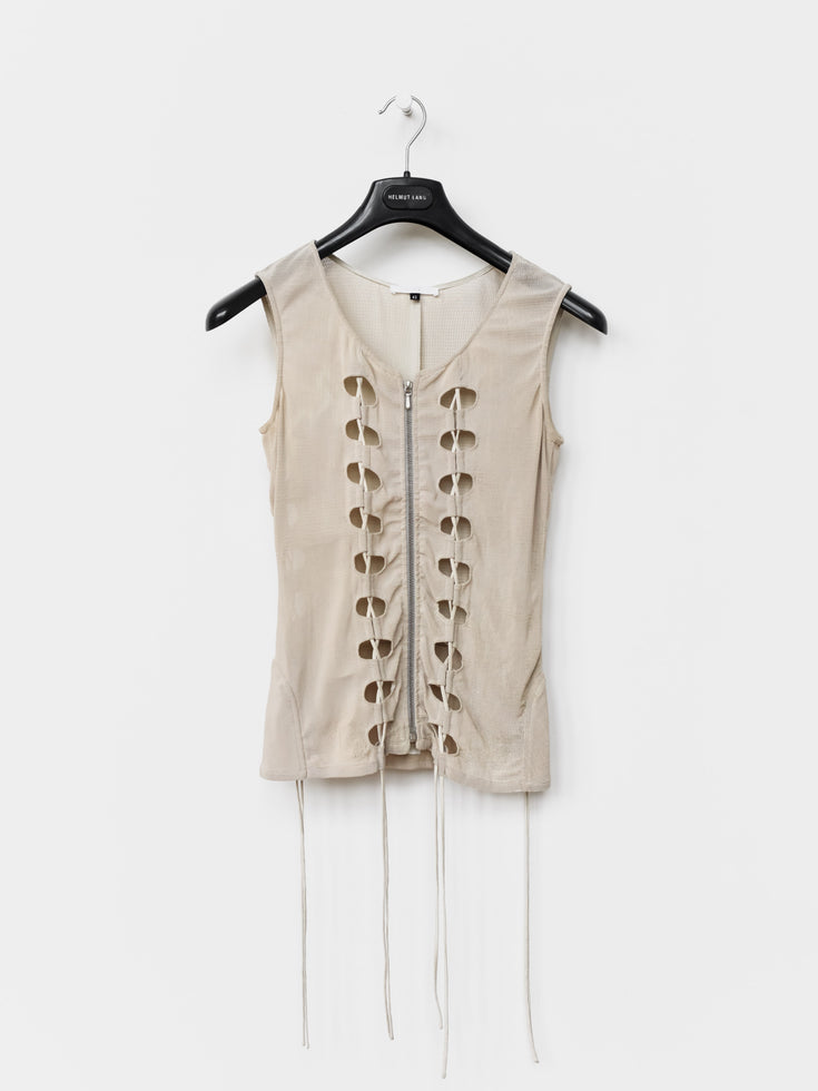 Helmut Lang SS01 Lace Up Corset Zip Tank