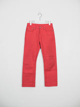 Helmut Lang Red Silk Denim Jeans