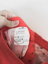 Helmut Lang Red Silk Denim Jeans