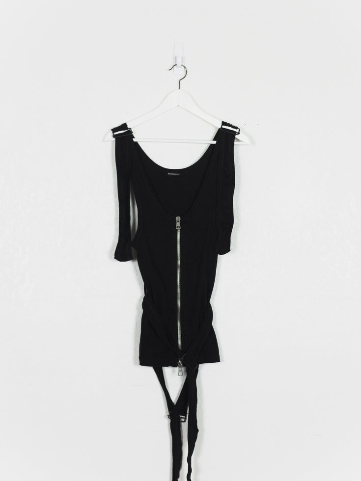 Ann Demeulemeester 00s Bondage Strap Zipper Tank